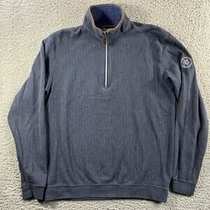 STRAIGHT DOWN 1/4 ZIP MENS MEDIUM BLUE GOLF BANFF SPRINGS LAKE LOUISE PULLOVER